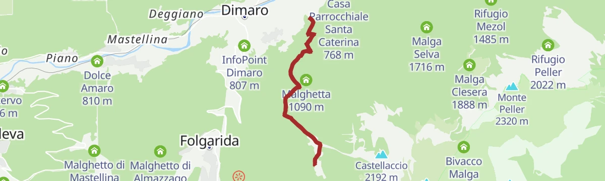 Route map: Malga Sadron